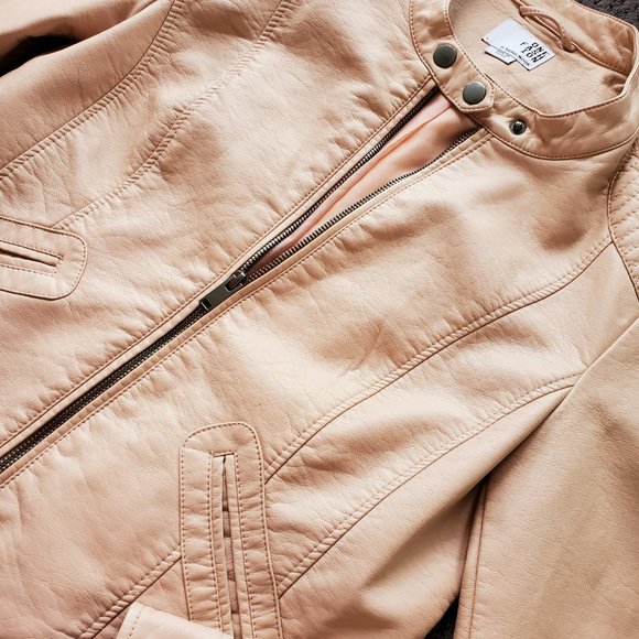 Vero Moda baby pink faux leather coat - Picture 6 of 7
